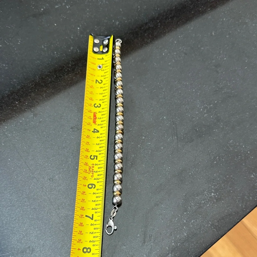 Ross Simons Sterling Silver with 22kt Gold Overlay Bracelet q - Picture 6 of 6